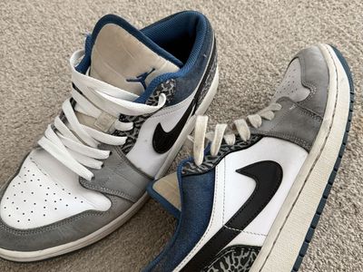 Nike Air Jordan 1 Low Elephant Print True Blue Men's US 10.5 DM1199-140 Sneakers