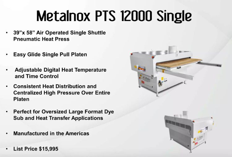 Metalnox Single Shuttle Pneumatic Heat Press