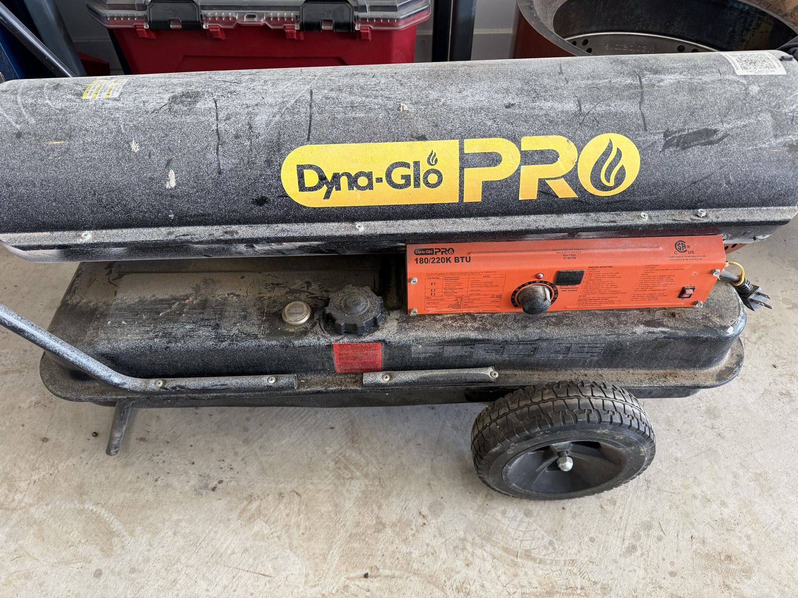 Dyna-Glo Pro 180/220K BTU Portable Forced Air Kerosene/Diesel Heater
