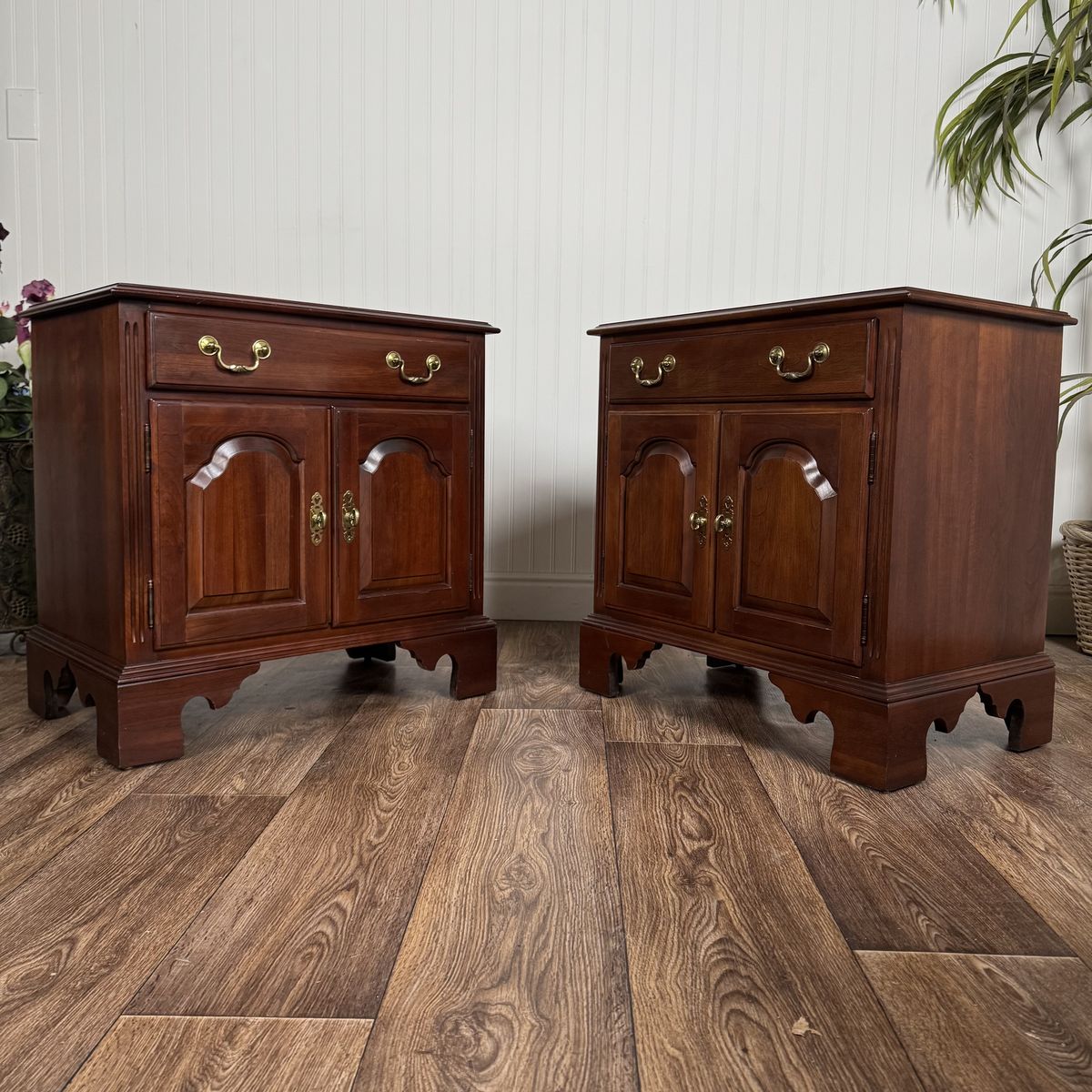 Ethan Allen Cherry Georgian Court Nightstands
