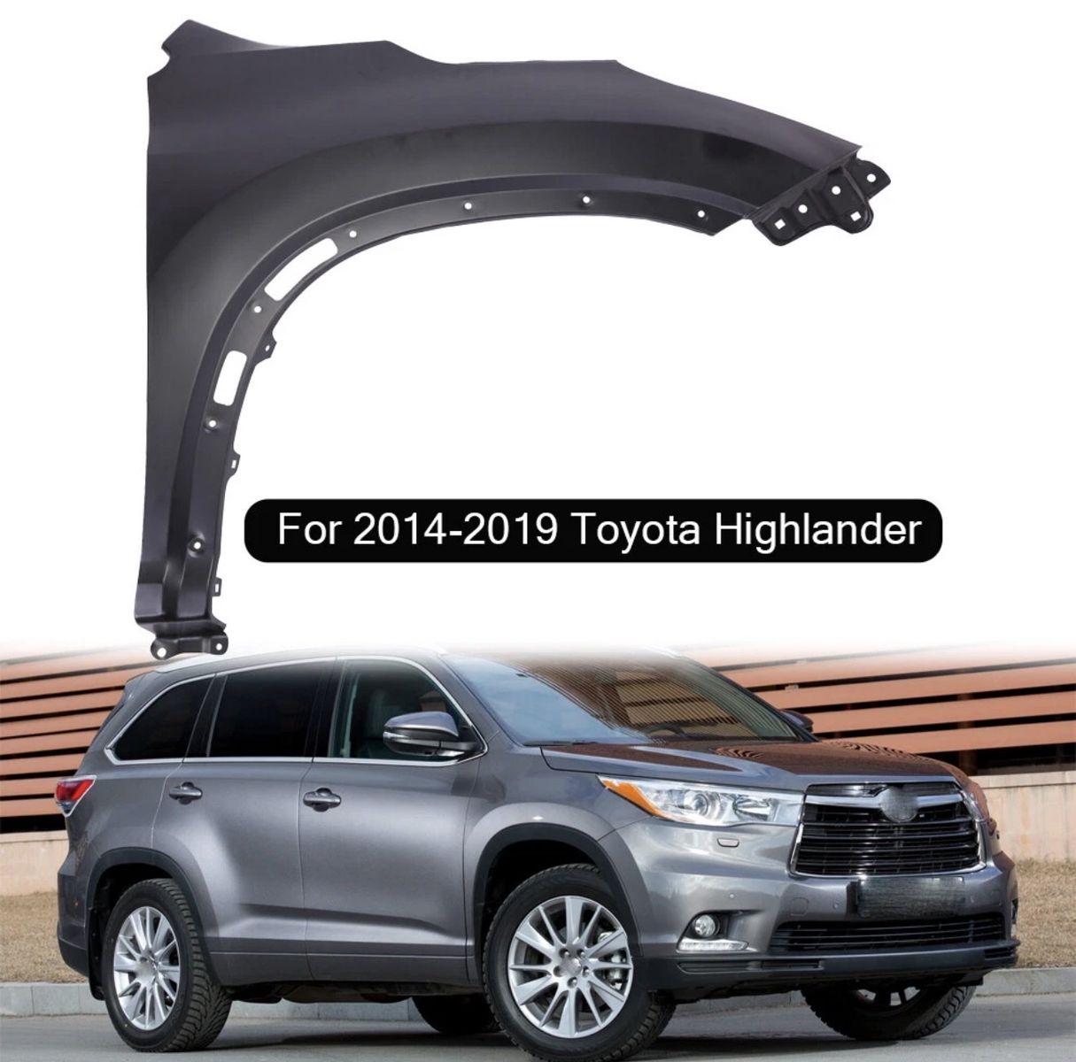 For 2014-2019 Toyota Highlander Front Passenger Side Fender Primed RH TO1241251