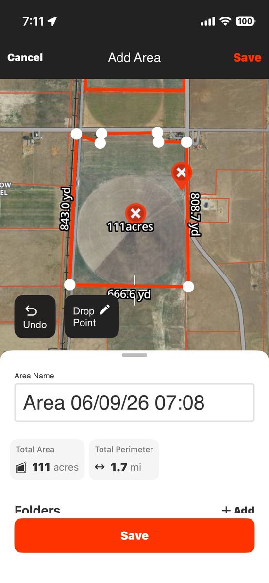 Irrigated farm ground