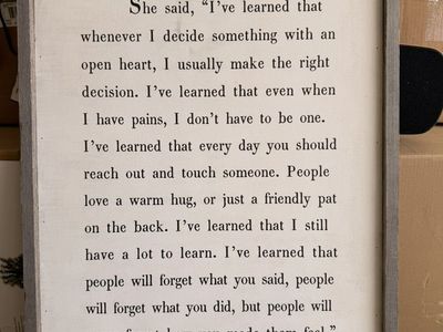 Sugarboo Maya Angelou Quote Wood Wall Art Decor - "People will never forget how you made them feel."