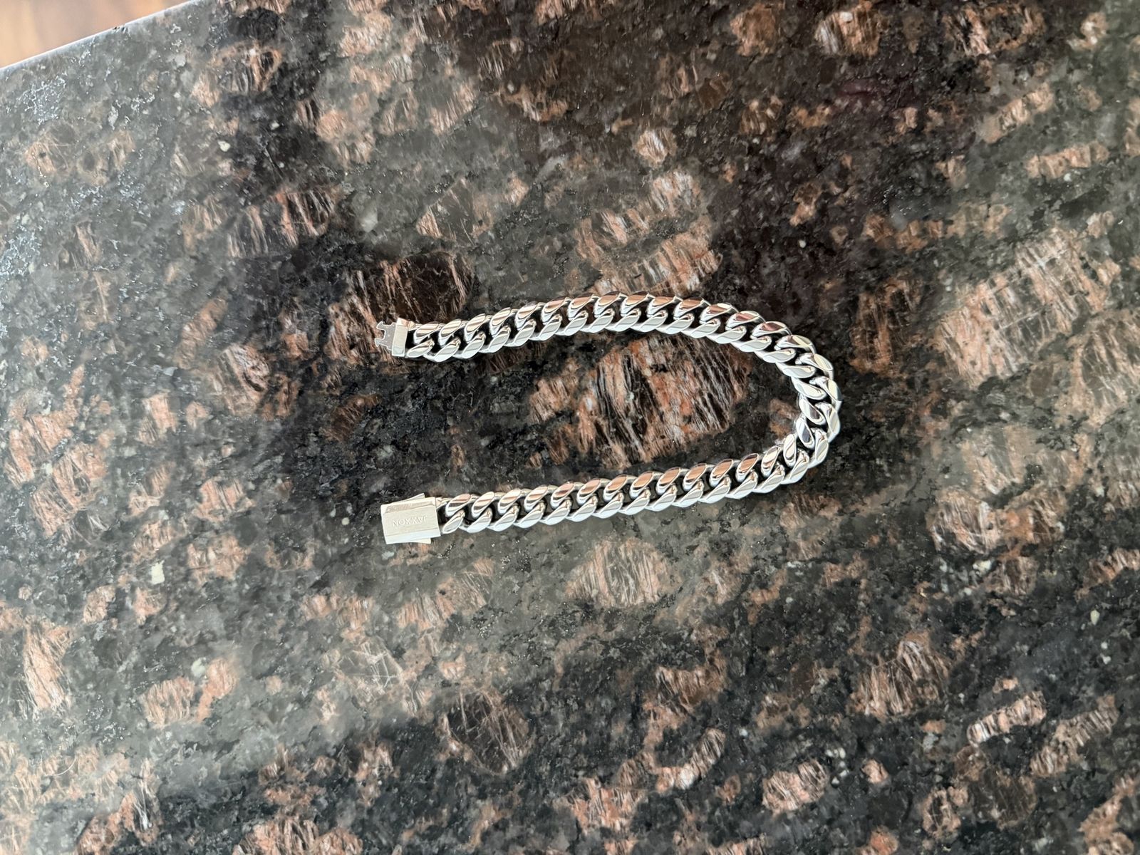 JAXXON Cuban Link Bracelets (2) – Silver & Black – 7.5”