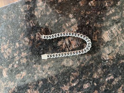 JAXXON Cuban Link Bracelets (2) – Silver & Black – 7.5”