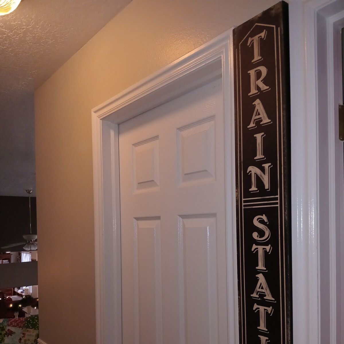 Long Train Station Sign