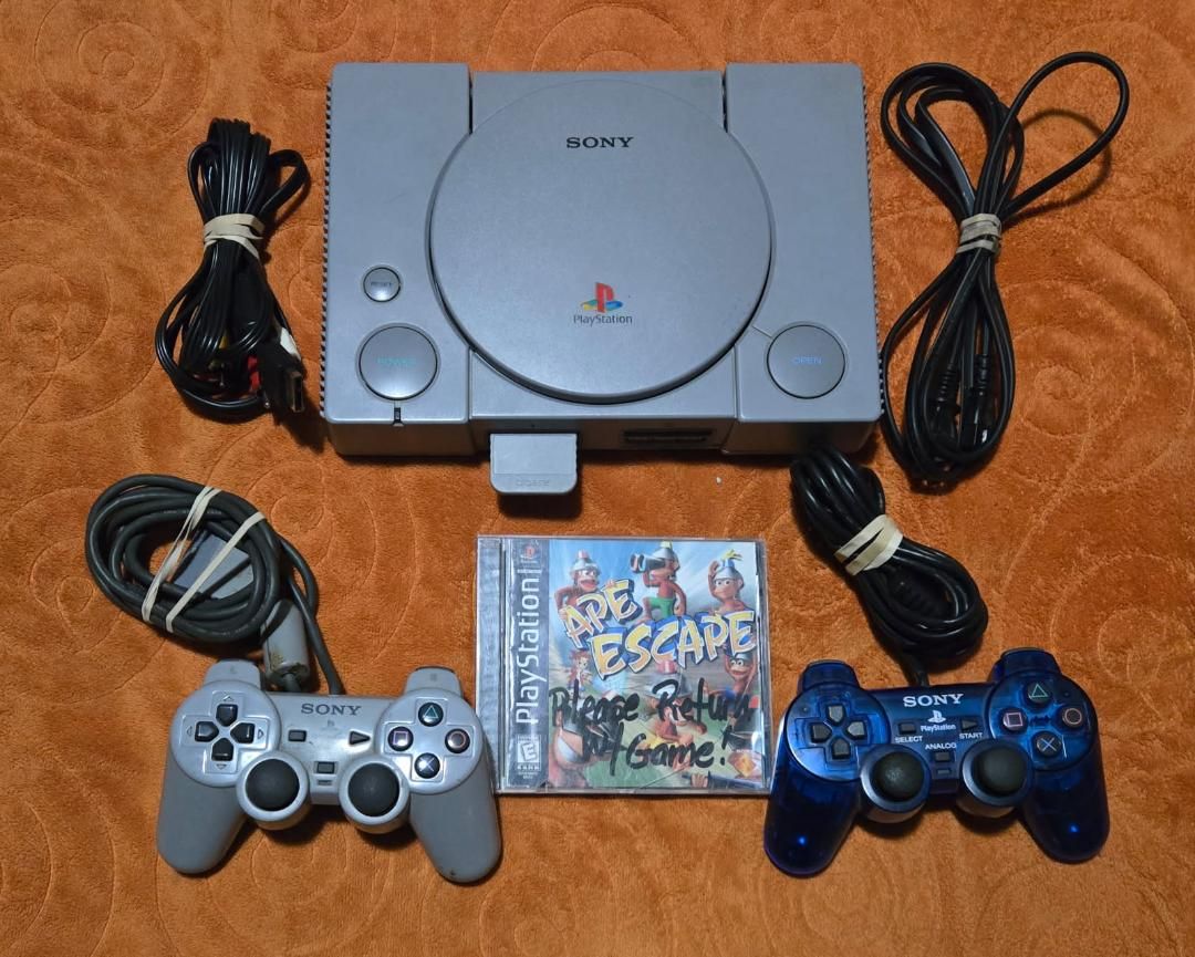 Playstation One Ps1 with 2 controllers and Ape Escape! trades considered!