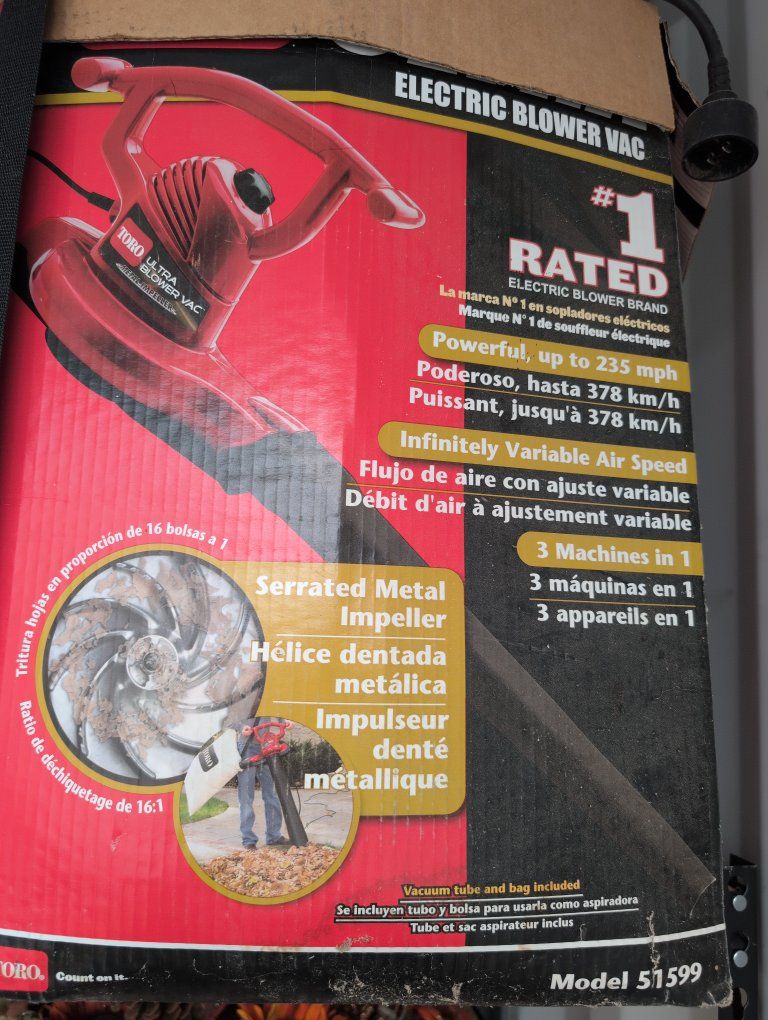 Toro Ultra Blower Vac 51599 Electric Leaf Blower, Vacuum, & Mulcher - 235 MPH, Variable Speed