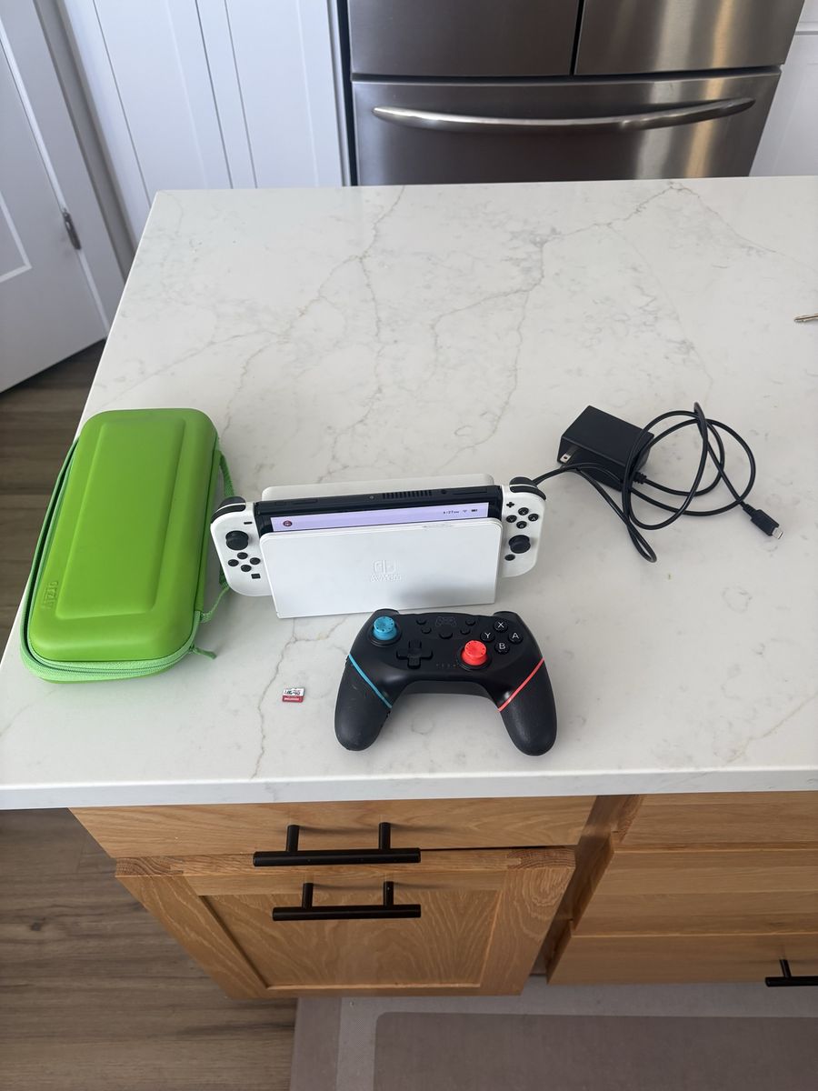 Nintendo Switch OLED Model White w/ Dock, Pro Controller, Case, 256GB Micro SD