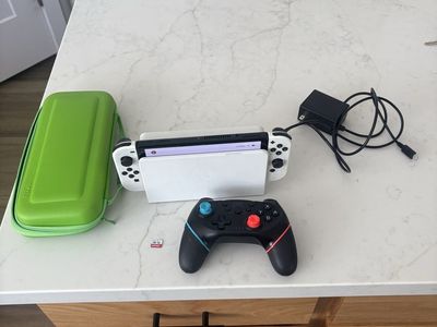 Nintendo Switch OLED Model White w/ Dock, Pro Controller, Case, 256GB Micro SD