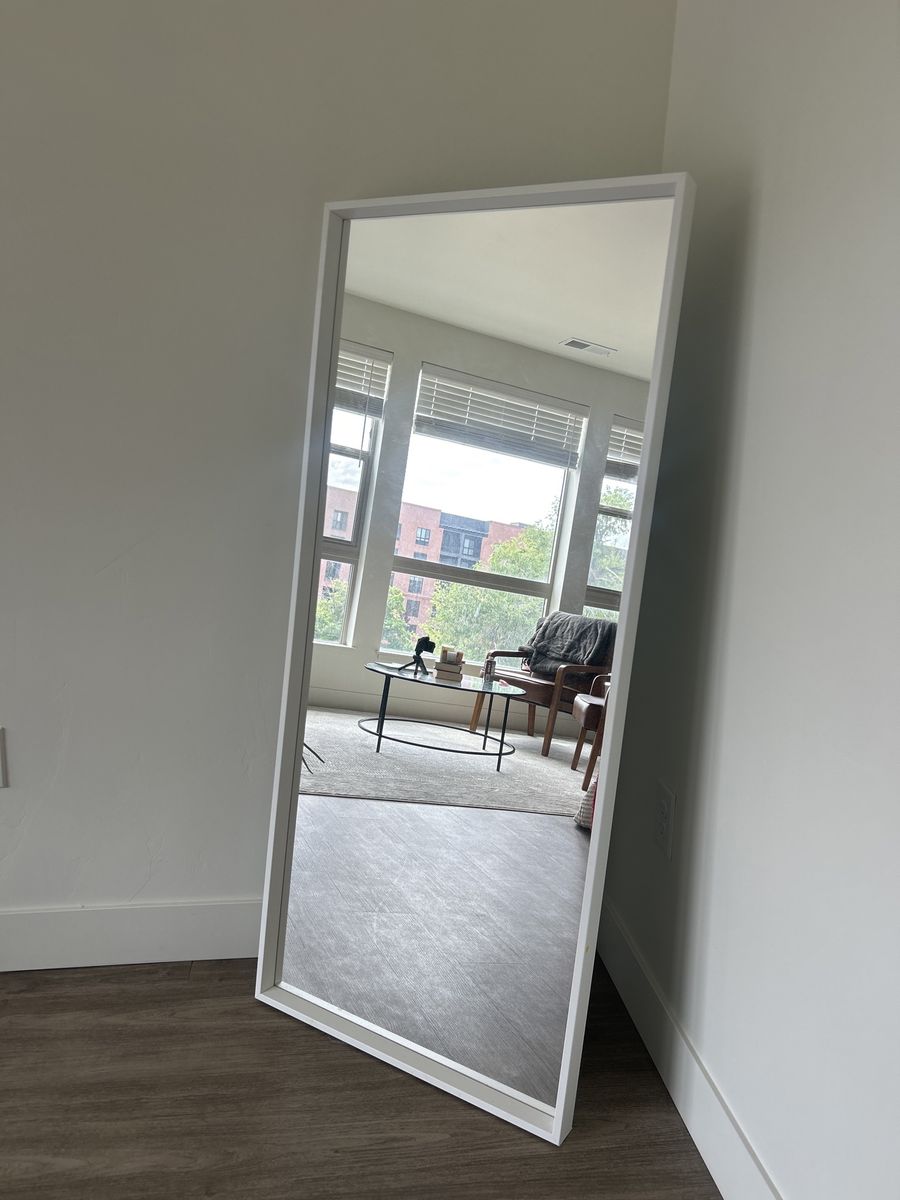IKEA white standing mirror