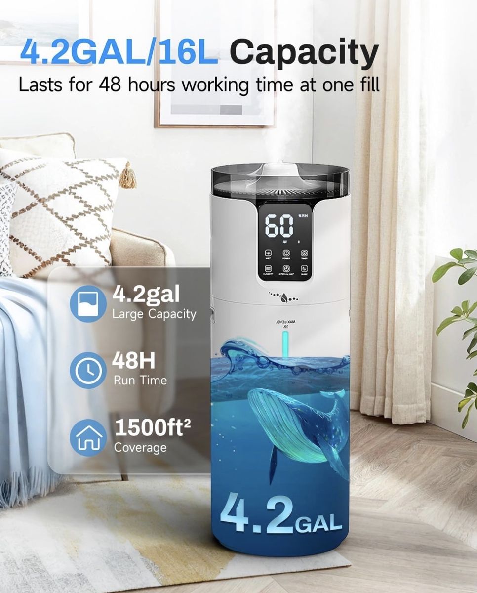Humidifier Large Room, 4.2 Gal/16L NIB