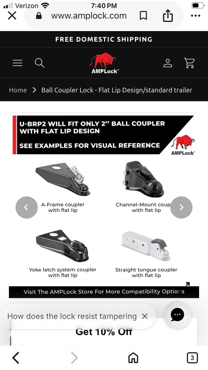 Amplock Heavy Duty Trailer Coupler Lock