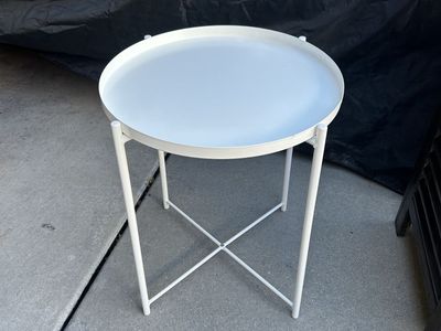 Outdoor Reversible Table White Steel