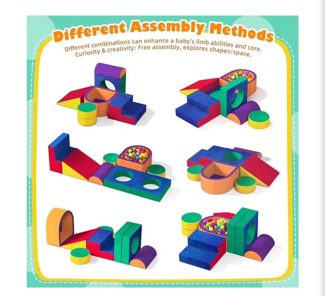6PC Toddler Climbing Toys Indoor, Foam Climbing Blocks for Toddlers
Crystal Velvet Foam Climbing Blocks for Toddlers 1-3, Soft 