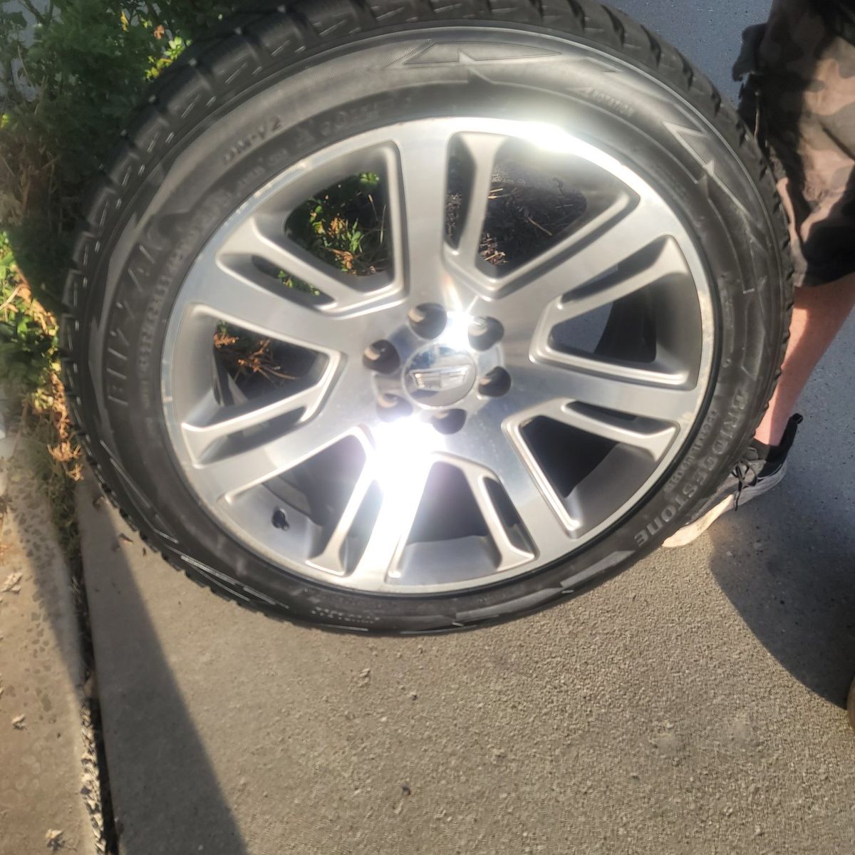 Bridgestone Blizzak wi ter tires with rim mounted