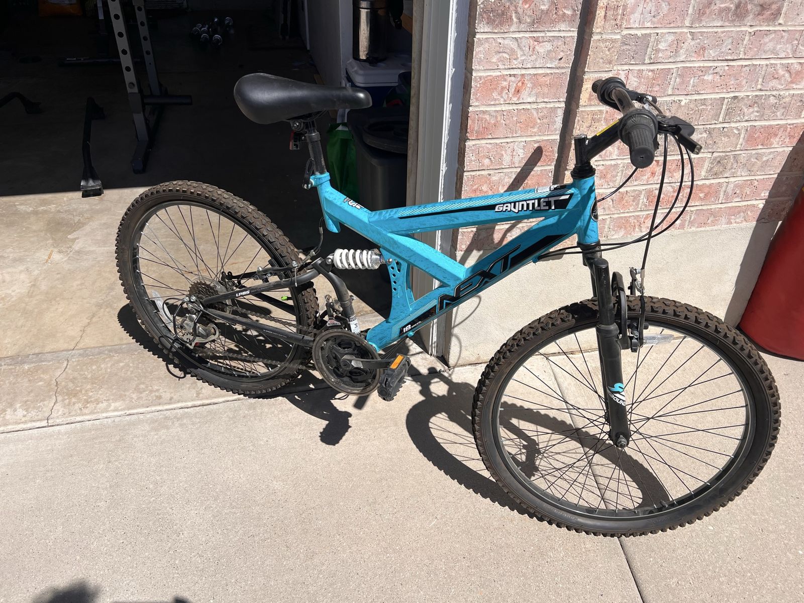 Next Gauntlet Dual Suspension Mountain Bike Blue 18 Speed