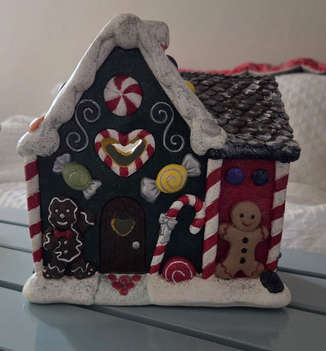 Gingerbread/Candy Cane Ceramic House