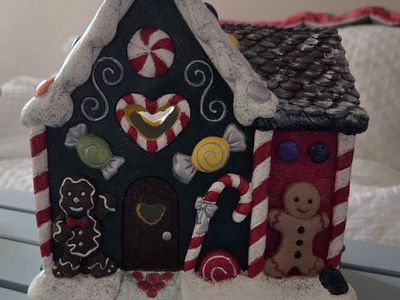 Gingerbread/Candy Cane Ceramic House