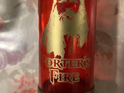 Vintage Porter's Fire Whiskey Shot Glass - Red Shotgun Shell Design