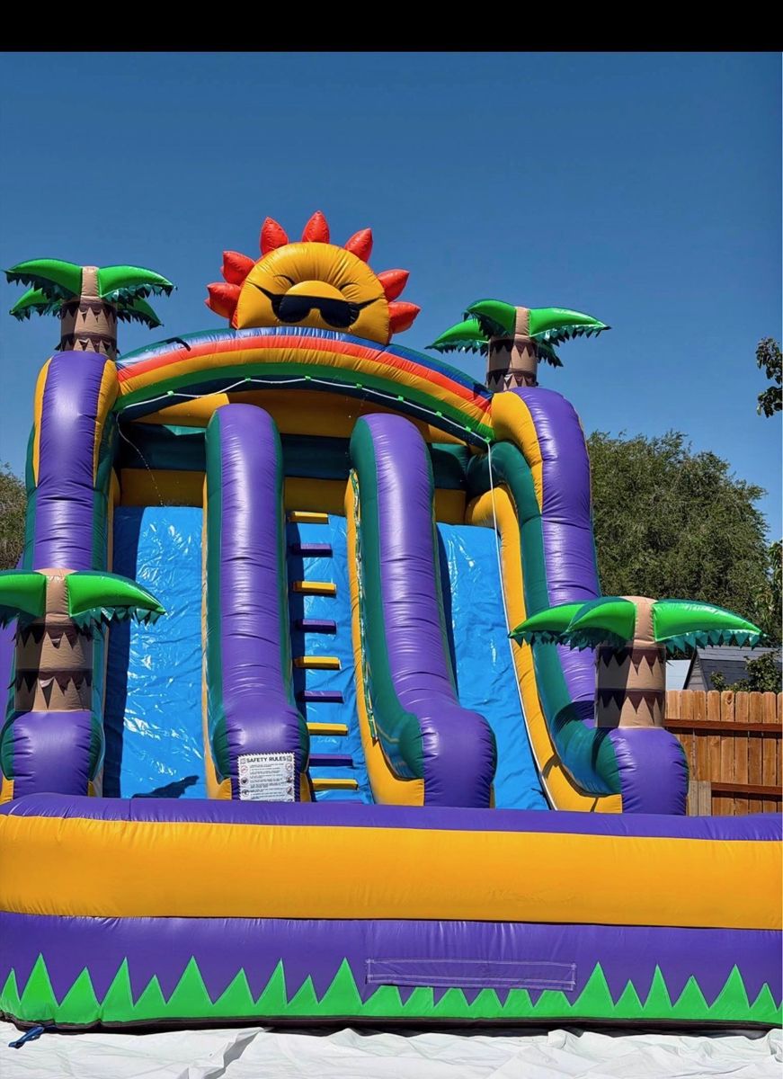 Huge double water slide 
