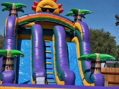 Huge double water slide
