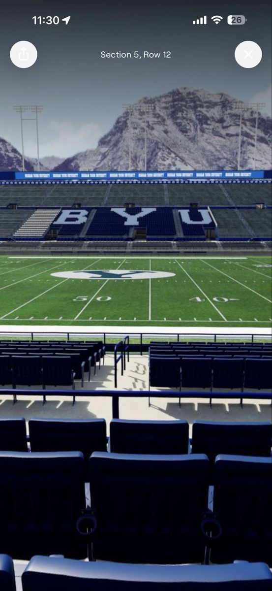 BYU Utah Tech Football Tickets - Lower West Chairs 50 yardline