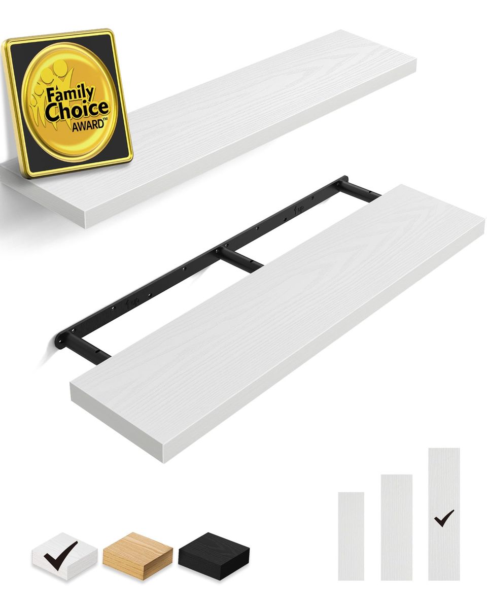 Brand New BAYKA Floating Shelves Set of 2 White 35.4 In