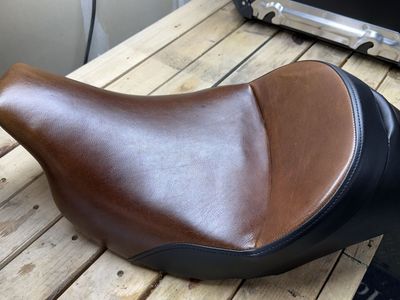Real Leather Solo Seat By Saddleman for Harley-Davidson
