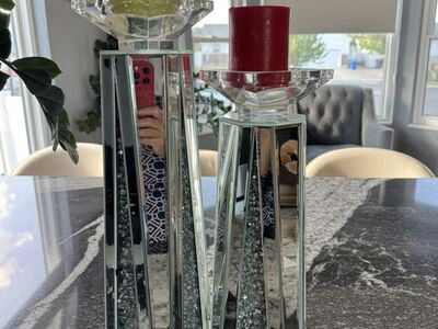 Crystal Crushed Diamond Candle Holder