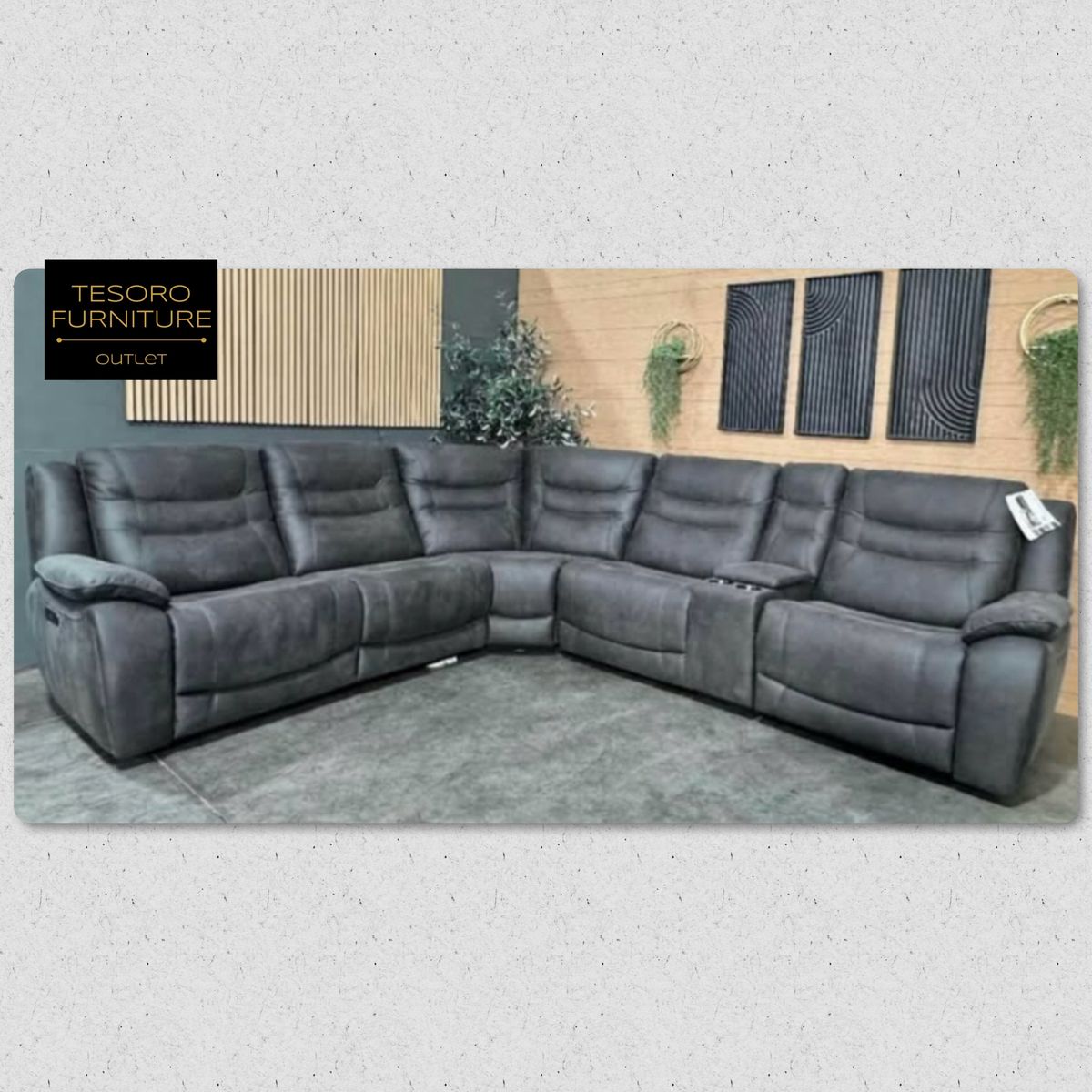 KELSEE FABRIC RECLINER SECTIONAL FREE DELIVERY