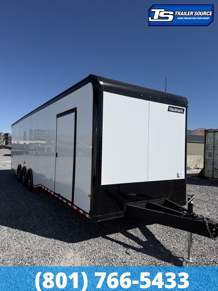 8.5x34 Haulmark Edge Sportsman Pkg Enclosed Car Hauler Trailer - 7'10" Interior - 18K GVWR - Black Out Package