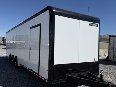 8.5x34 Haulmark Edge Sportsman Pkg Enclosed Car Hauler Trailer - 7'10" Interior - 18K GVWR - Black Out Package