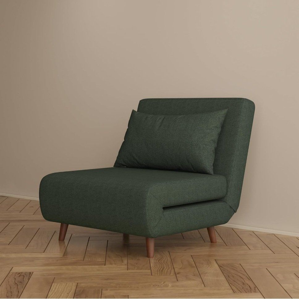 BRAND NEW 3-IN-1 CONVERTIBLE SLEEPER CHAIR BED – DARK GREEN ARTDECO HOME TUSTIN