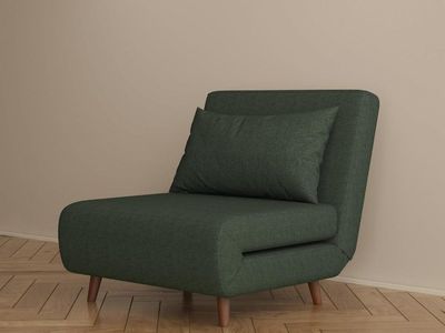 BRAND NEW 3-IN-1 CONVERTIBLE SLEEPER CHAIR BED – DARK GREEN ARTDECO HOME TUSTIN