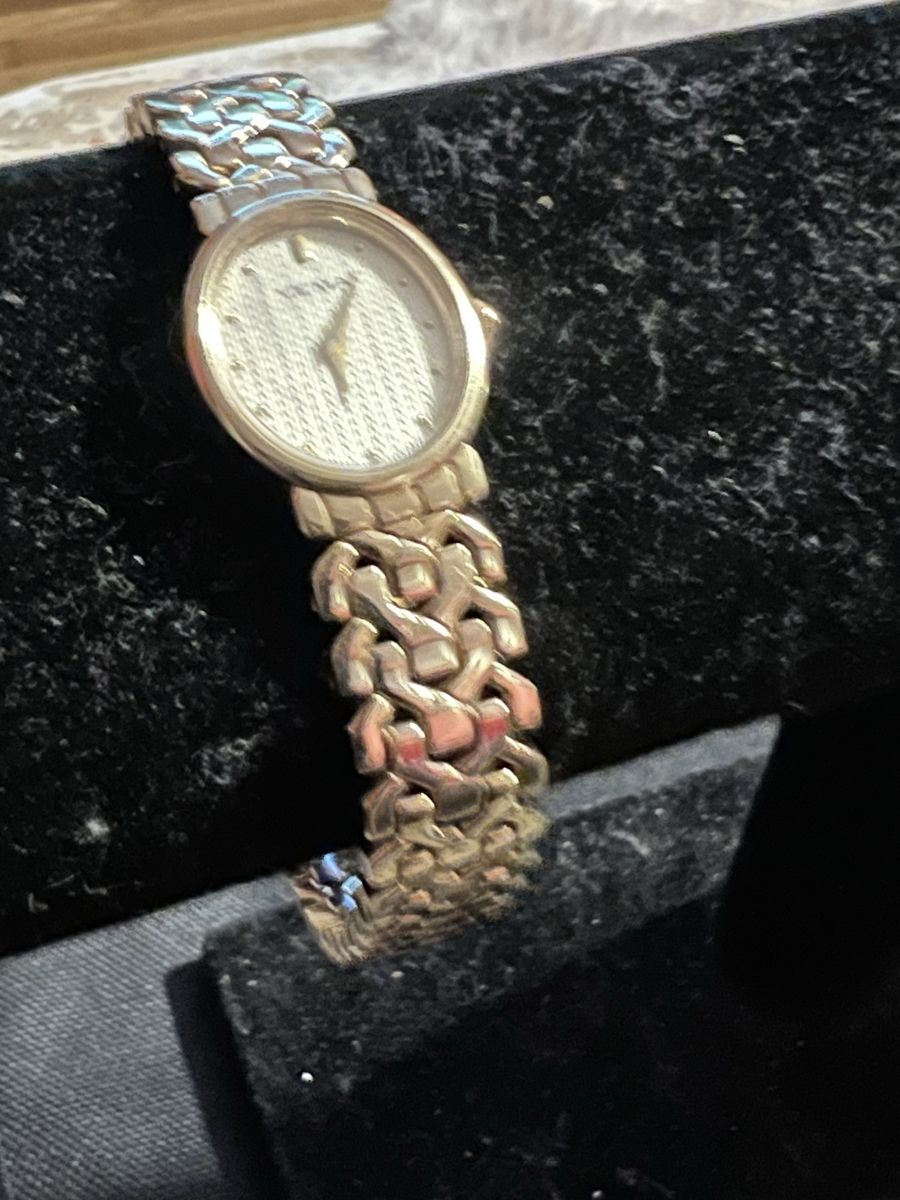 YEMA Gold Tone Bracelet Watch - Vintage Women's Quartz Analog, Textured Dial