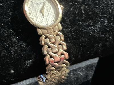 YEMA Gold Tone Bracelet Watch - Vintage Women's Quartz Analog, Textured Dial