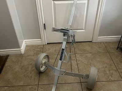 Used Golf Push Cart - White, Foldable Design for Easy Transport