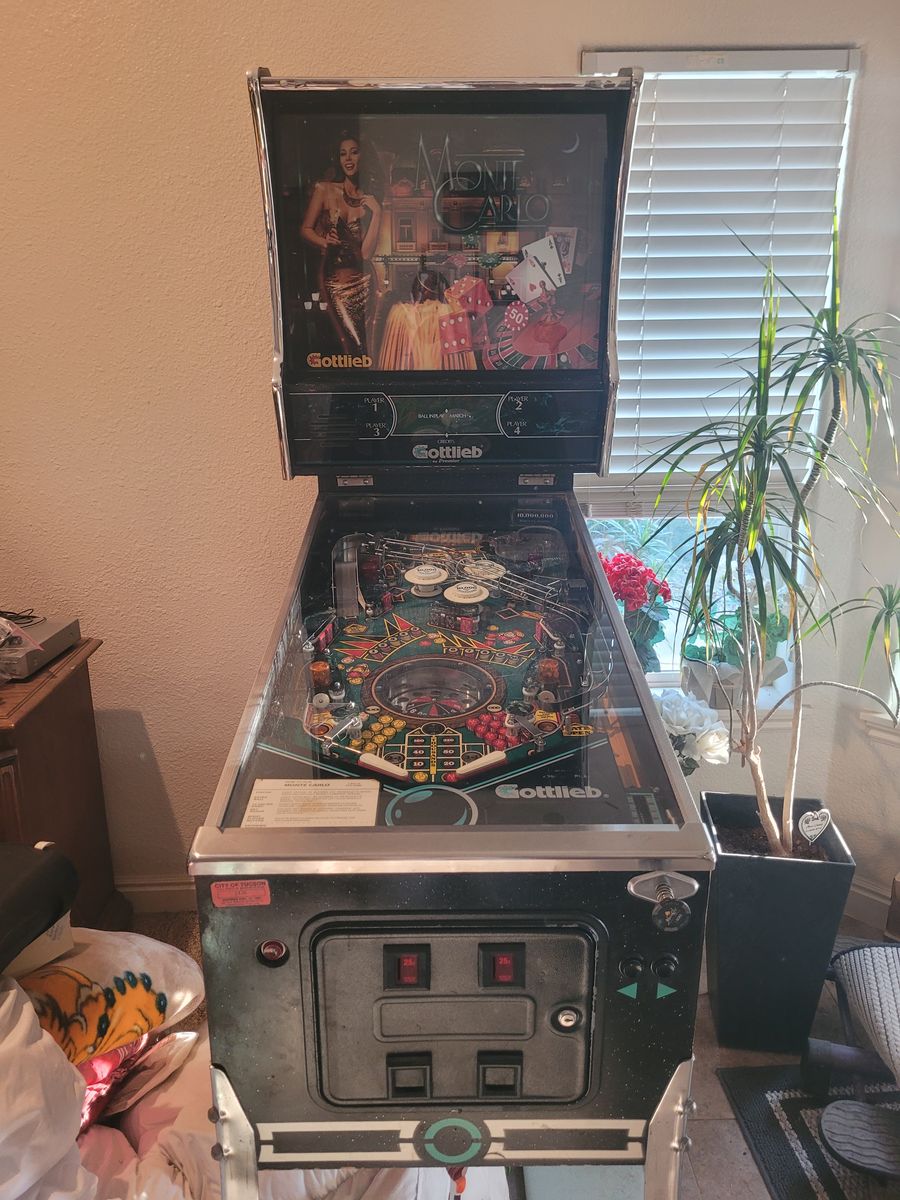 1987 Gottlieb Monte Carlo Pinball Machine – Fully Working – Excellent Condition
