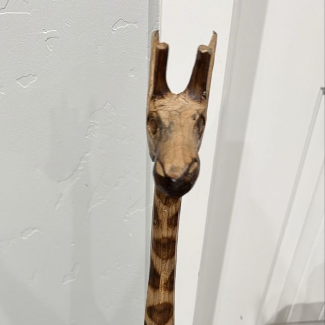 Hand-Carved Wooden Giraffe Statue - African Safari Home Decor Accent