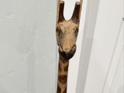Hand-Carved Wooden Giraffe Statue - African Safari Home Decor Accent