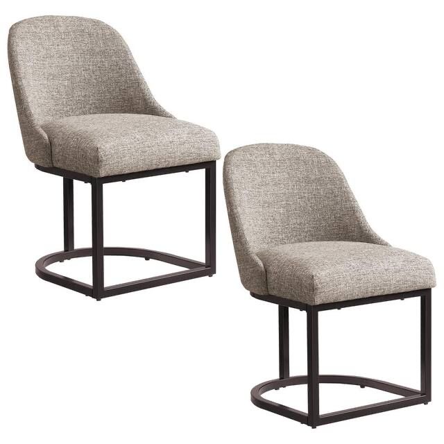 BRAND NEW IN BOX Leick Home Barrelback Dining Chair with Metal Base Set of 2