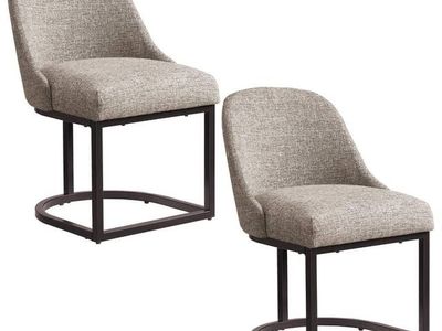 BRAND NEW IN BOX Leick Home Barrelback Dining Chair with Metal Base Set of 2