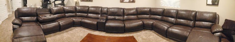 Large Brown Reclining Sectional Sofa