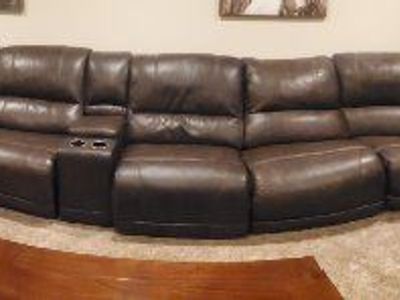 Large Brown Reclining Sectional Sofa