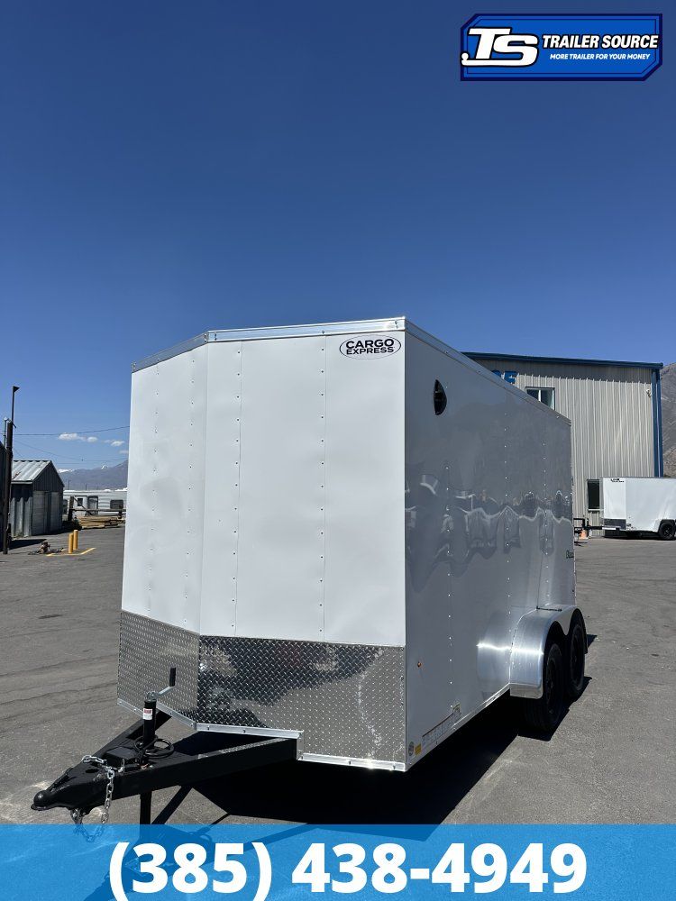 7x14 Cargo Express EX Series DLX Enclosed Cargo Trailer - 7'0" Interior - 7K GVWR - 16" Cross Member Upgrade, Barlock on Door,