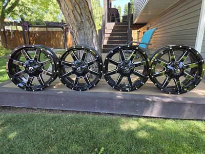 Fuel 20x9 Gloss Black Milled Wheels, Set of 4, Truck/SUV. 8x180 lug pattern.