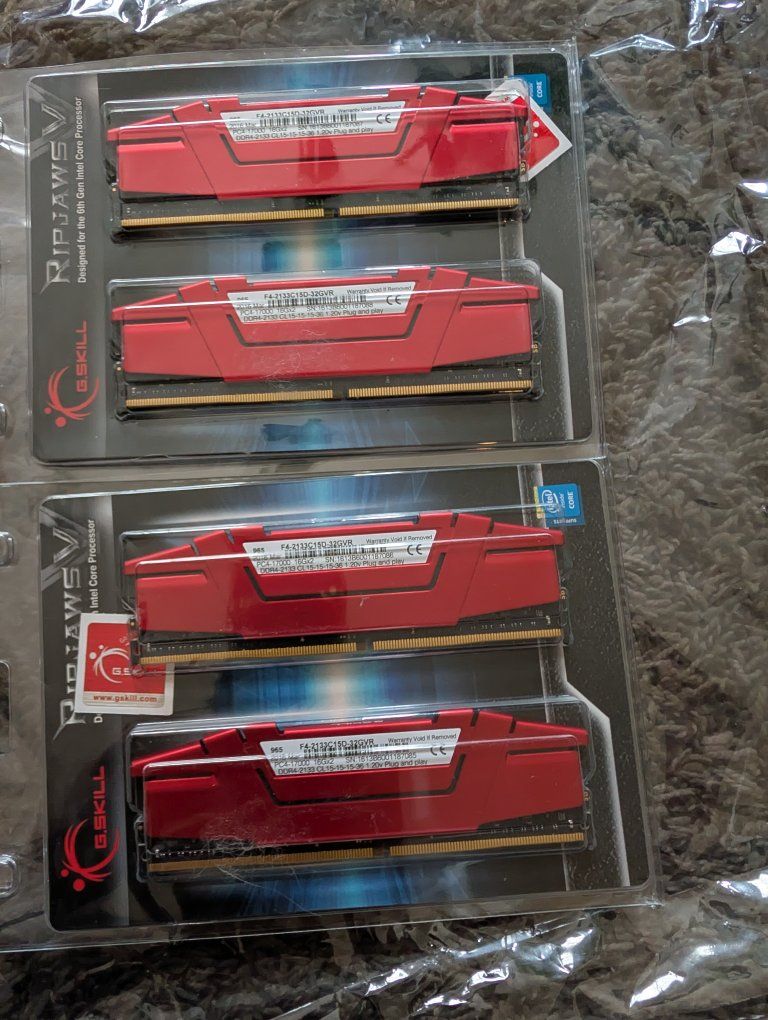 (Lot of 4) G.SKILL Ripjaws V Series 64GB (4 x 16GB