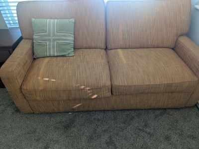 Pull out sofa bed - no bar in back mattress. with no bar in back.