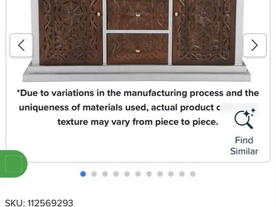 Jaxon Dark Brown Carved Sideboard - 2 Doors, 3 Drawers, Silver Trim - RC Willey